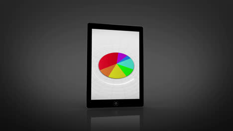 Geschäftsdiagrammmontage-Auf-Dem-Tablet-Bildschirm-Angezeigt