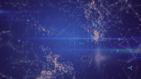 iconos de perfil y líneas asimétricas con símbolos futuristas