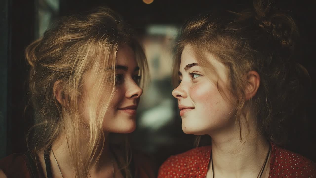 Ragazze sorridenti condividono un momento di connessione in un accogliente bar