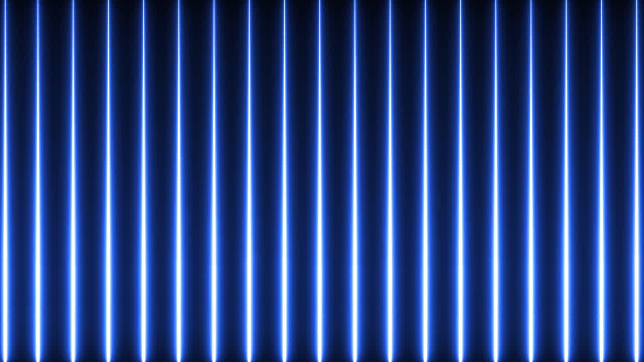 animación de líneas azules de neón brillantes que se mueven en un bucle sin costuras sobre un fondo negro