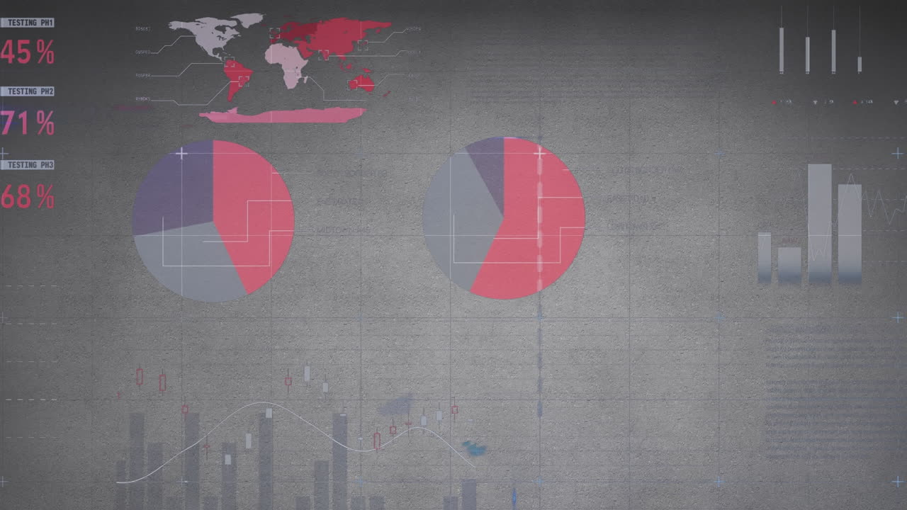 회색 배경에 있는 통계의 애니메이션