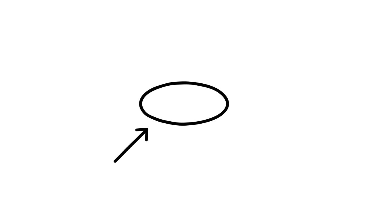 Animated Arrow Pointing to a Changing Geometric Shape