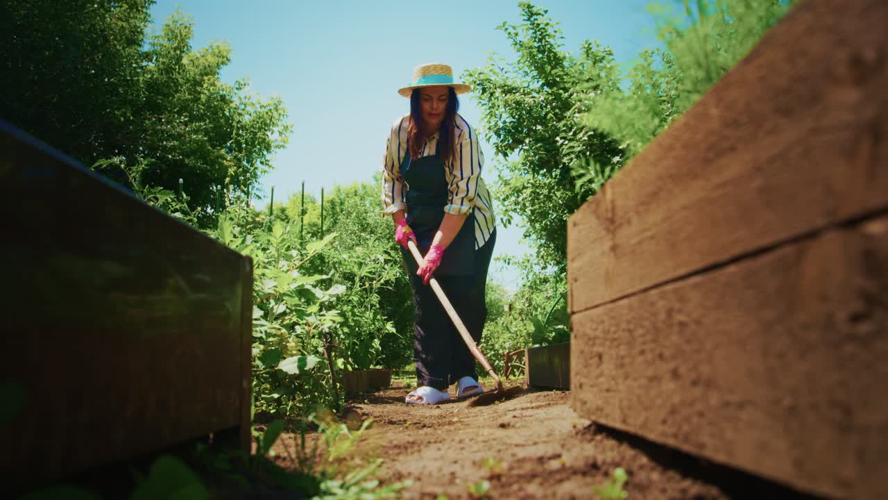 Woman working in a garden