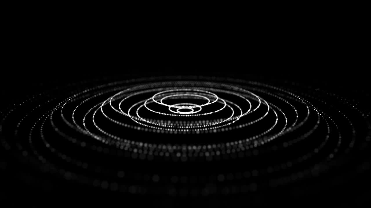 onda abstracta con puntos en movimiento. flujo de partículas. ilustración de tecnología cibernética. renderización 3d.