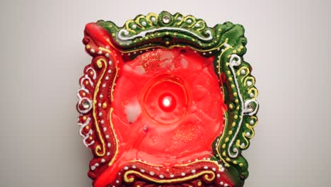 closeup de velas de cera diya para el evento de celebración de la fiesta del festival de diwali