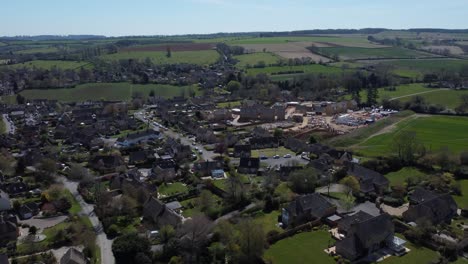 new build houses chipping campden cotswolds aerial spring landscape