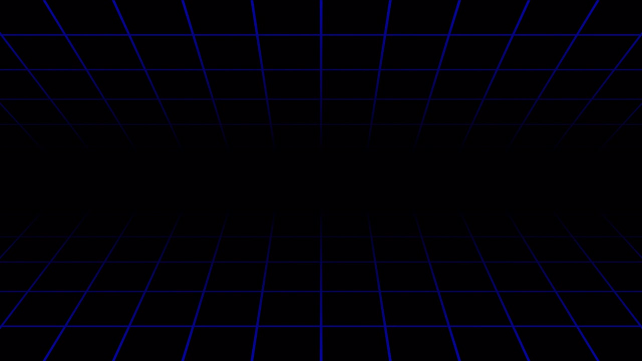 Blue Grid Moving Forward in Digital Perspective