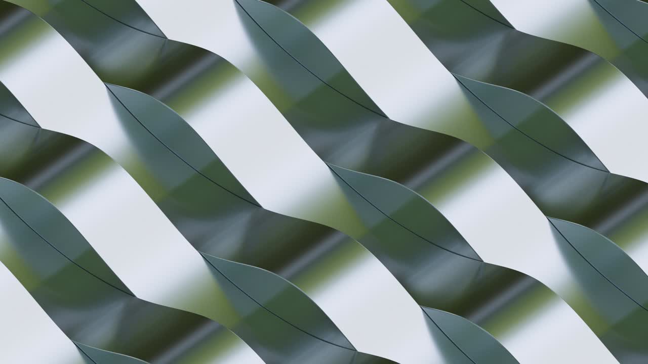 Metal stripes moving in waves. Looped seamless animation