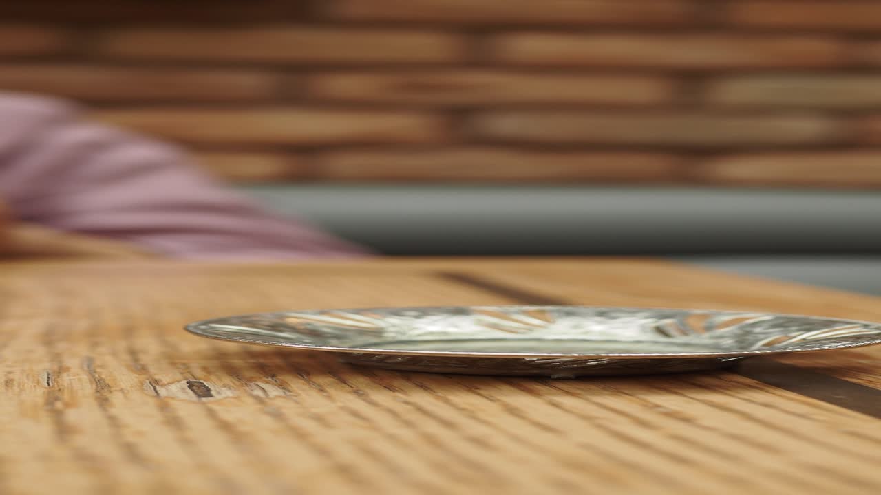 Close up of a traditional Turkish coffee pot on a table