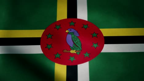 Flagge-Von-Dominica,-Winken-In-Zeitlupe