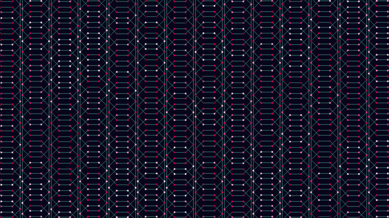 Blue and black grid pattern of small dots forms mesmerizing image