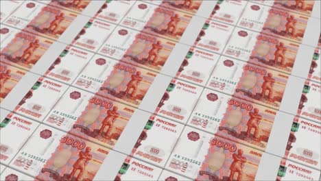 5000 russian ruble banknotes printing by a money press