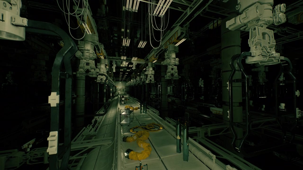 Mechanical energy corridor workshop space with electrical systems