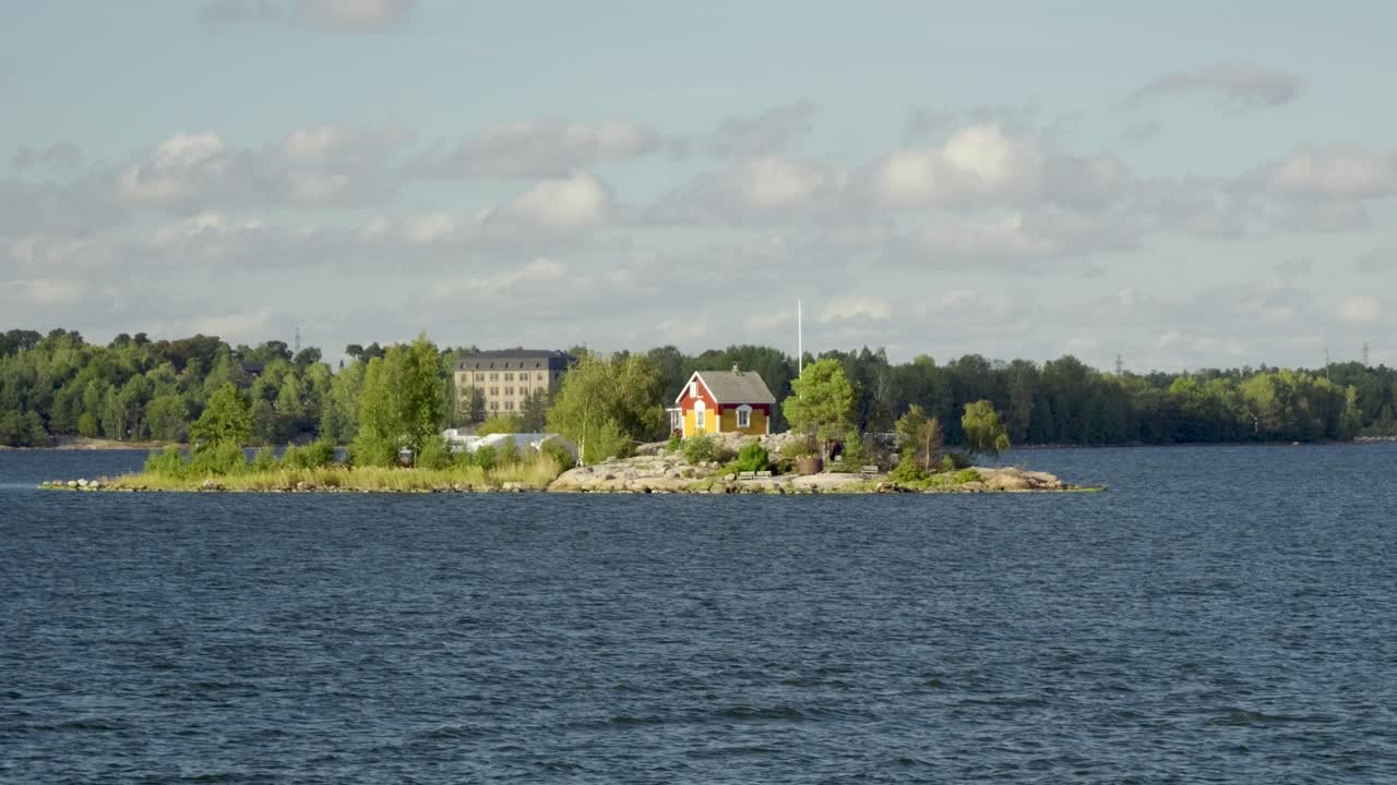 Tiny home on small island inside Helsinki Harbor