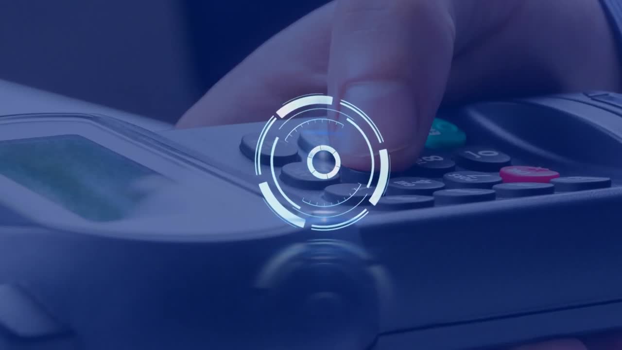 animación del escaneo de alcance sobre el terminal de pago