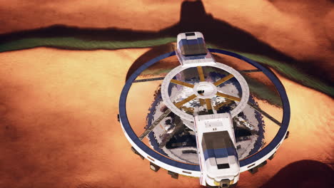 a futuristic space station on mars