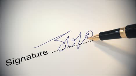 pen signature signing contract fountain hand writing paperwork 4k