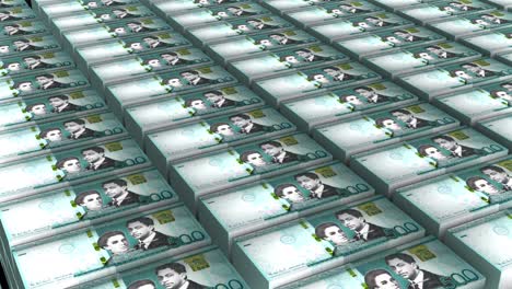 animación 3d de la república dominicana 500 pesos montón de dinero en fondo blanco