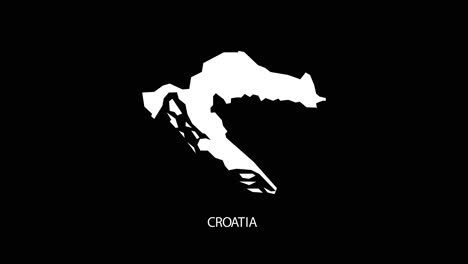 Digital-revealing-and-zooming-in-on-Croatia-Country-Map-Alpha-video-with-Country-Name-revealing-background-|-Croatia-country-Map-and-title-revealing-alpha-video-for-editing-template-conceptual