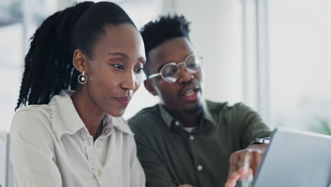 Talking,-advice-and-black-people-with-a-laptop