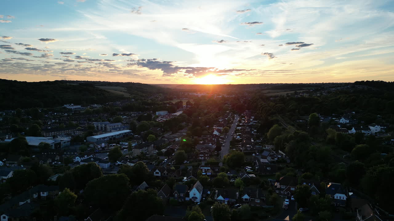 Luftfoto af boligområde i High Wycombe taget med drone.