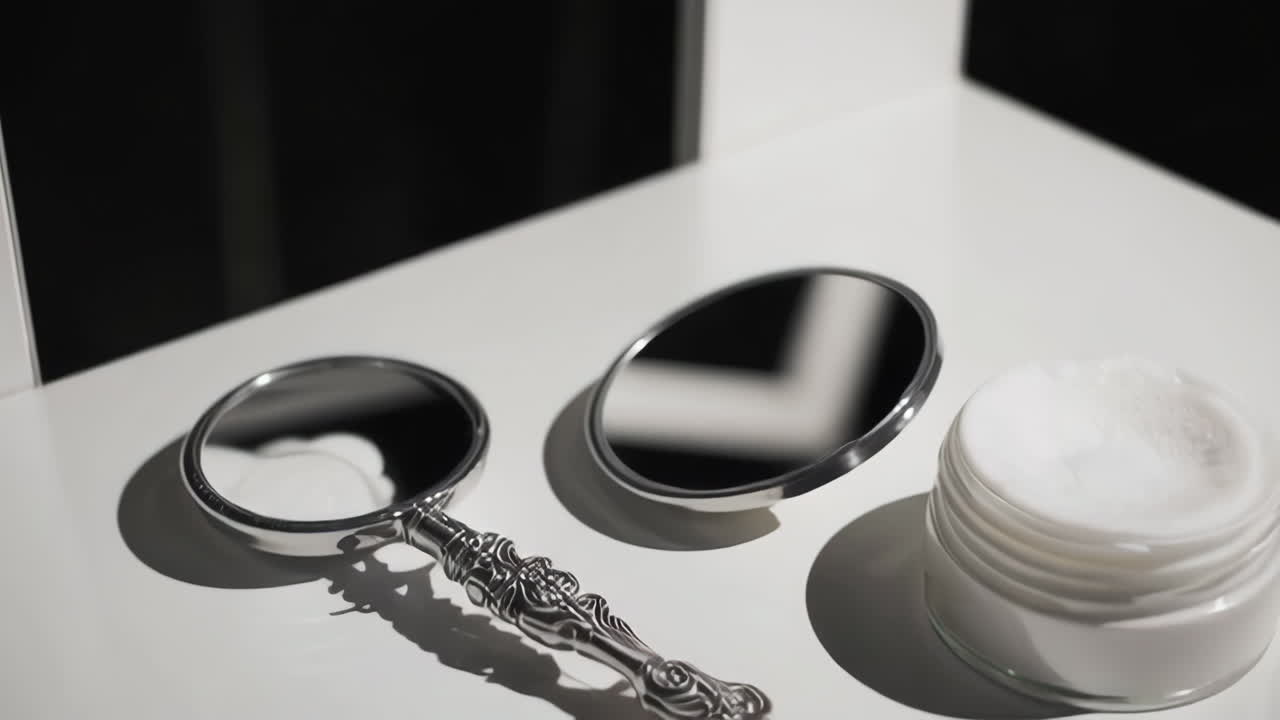 Close-up of Skincare Cream in Glass Jar