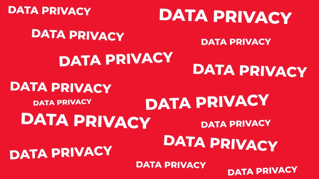 Fond de texte animé sur la confidentialité des données pour la sécurité en ligne des informations personnelles et la protection numérique