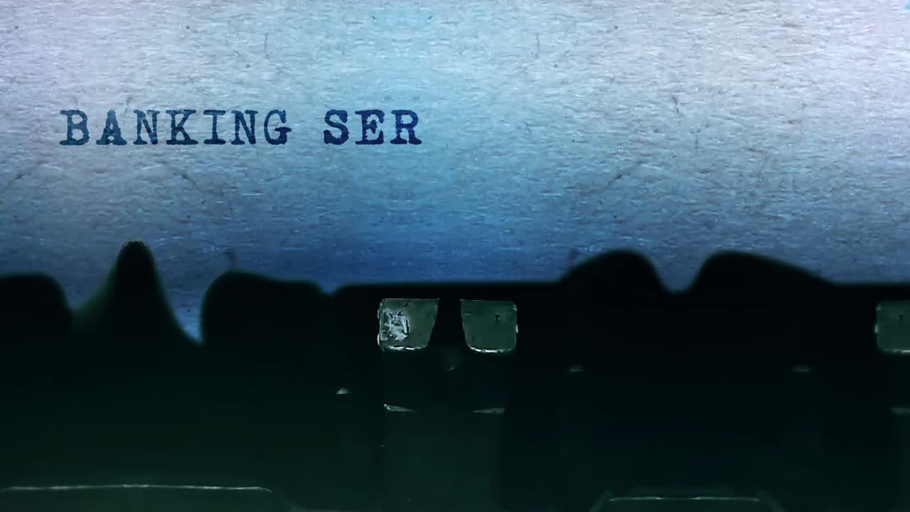 Vintage Typewriter with Banking Services Typed
