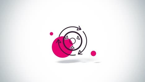 el símbolo de bobina plana abstracta gira la animación sobre un fondo blanco.