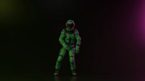 astronaut dancing in space