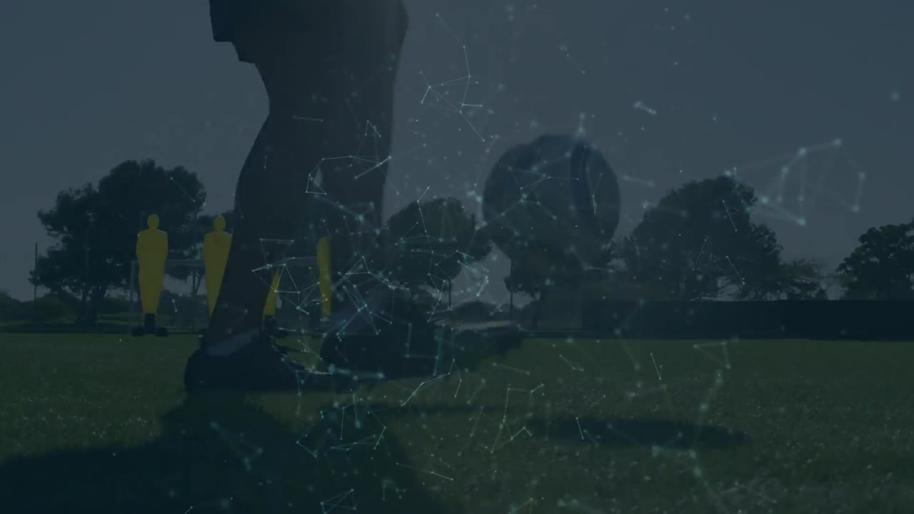 축구 선수가 플레이하는 네트워크 연결