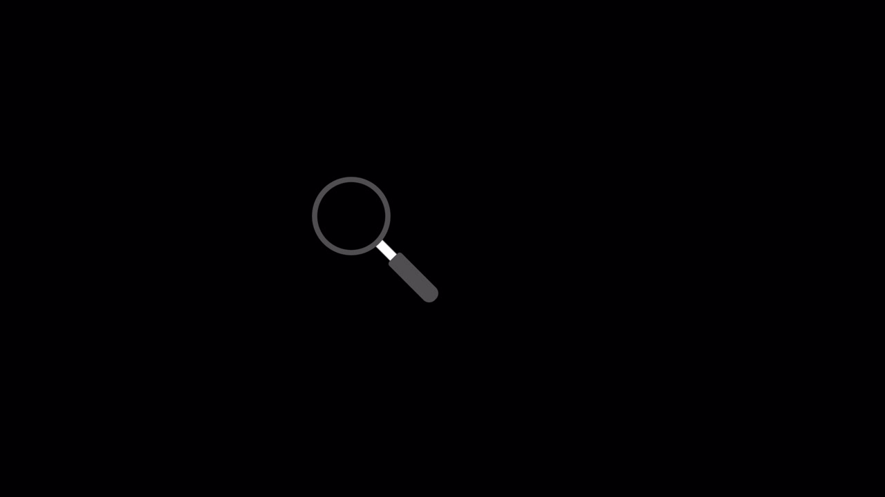 Animated Magnifying Glass Search Icon on Black Background