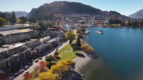 Opening-shot-of-Queenstown,-New-Zealand