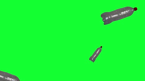 grupo de botellas de plástico animación, pantalla verde editable - tecla de croma bucle sin costuras