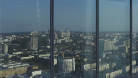 city view through glass windows