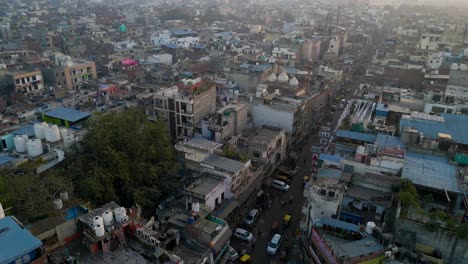 birds eye view drone shot new delhi capital city of india in asia