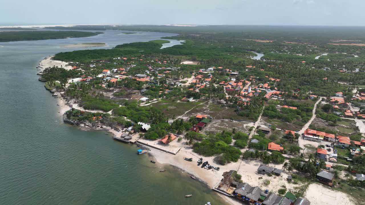 Aerial View Of Ponta do Mangue In Barreirinhas, State of Maranhao, Brazil.