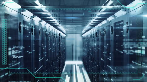 animation of digital data processing over computer servers