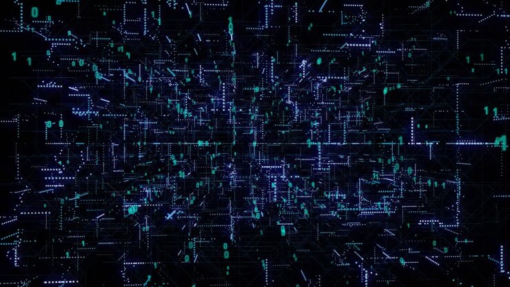 Futuristic Digital Binary Number Hi Technology Structure Big Data Scanning.