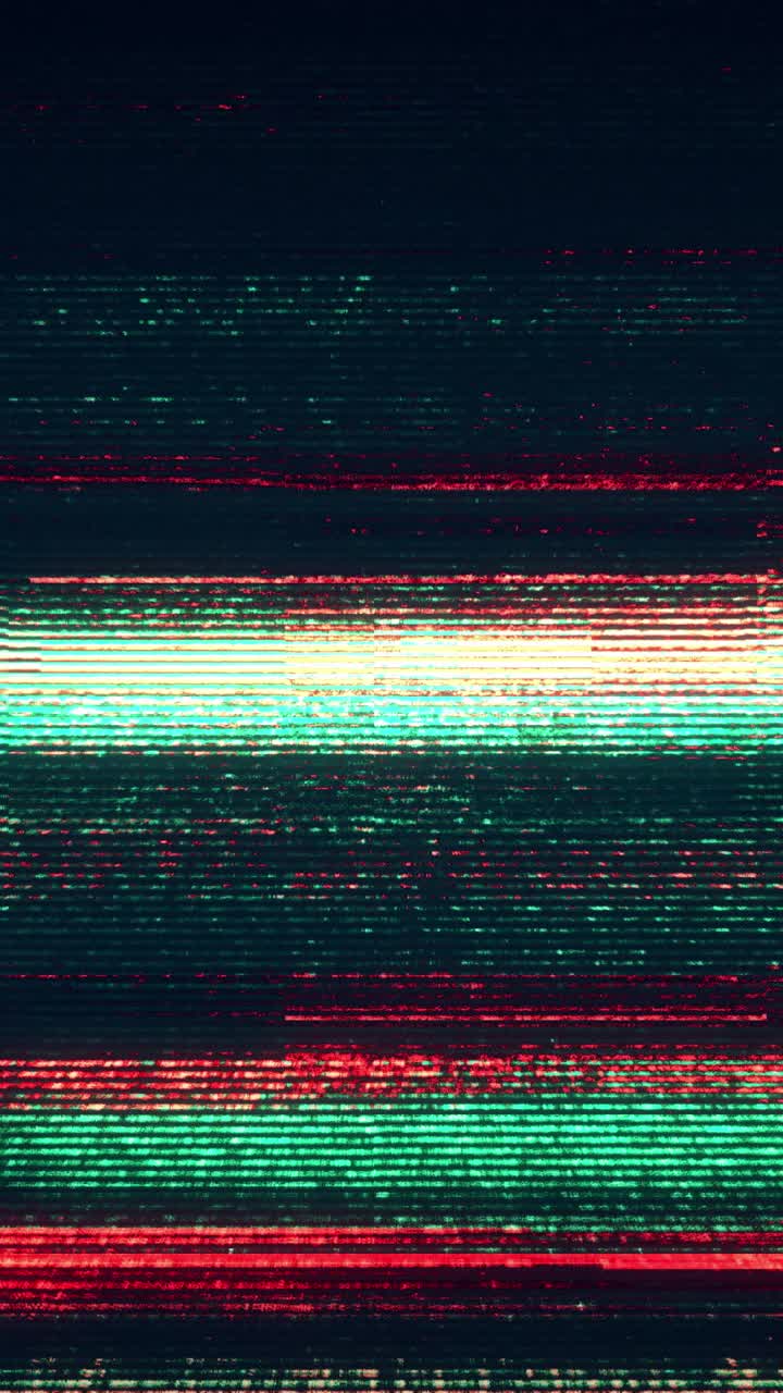 Abstract Digital Glitch Effect with Red and Green Static Lines