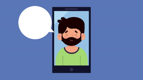 smartphone device with man speaking