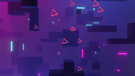 animación de formas abstractas que se mueven sobre un fondo púrpura