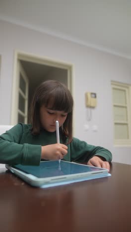 girl drawing on tablet