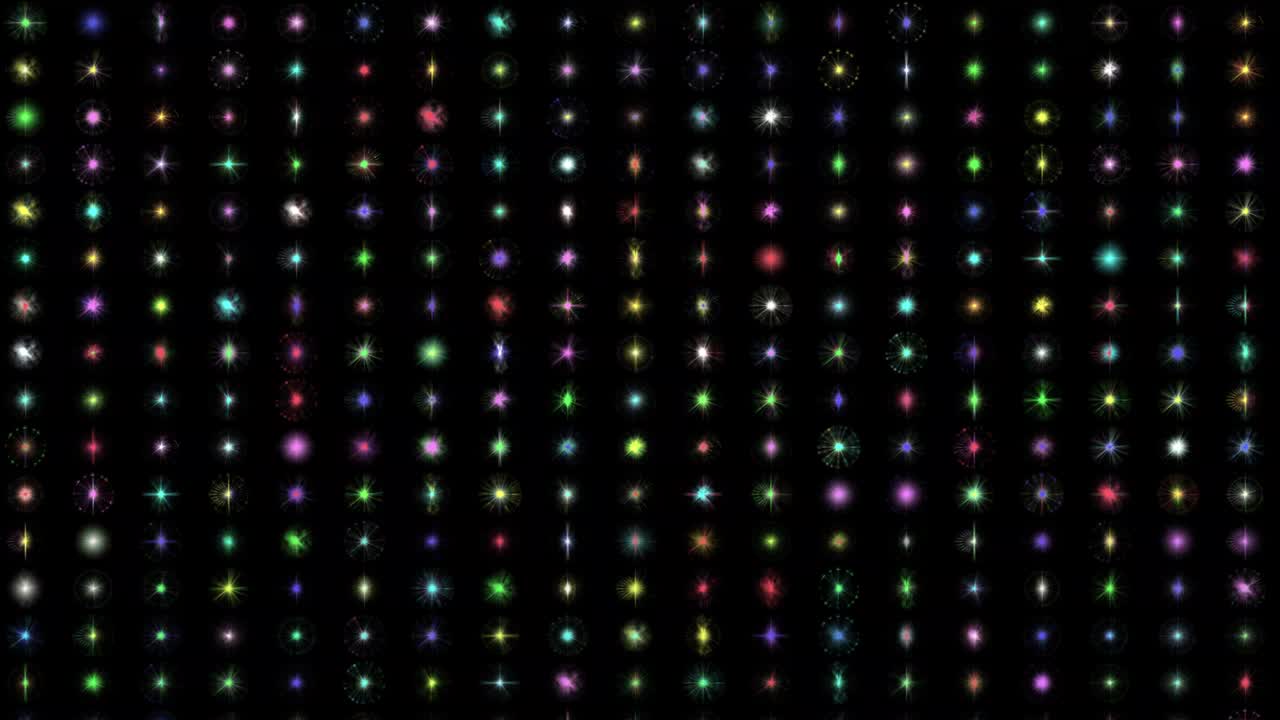 Colorful glitter sparks pattern motion graphics with night background