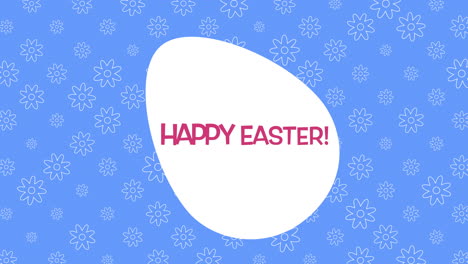 Happy-Easter-text-and-egg-on-blue-background