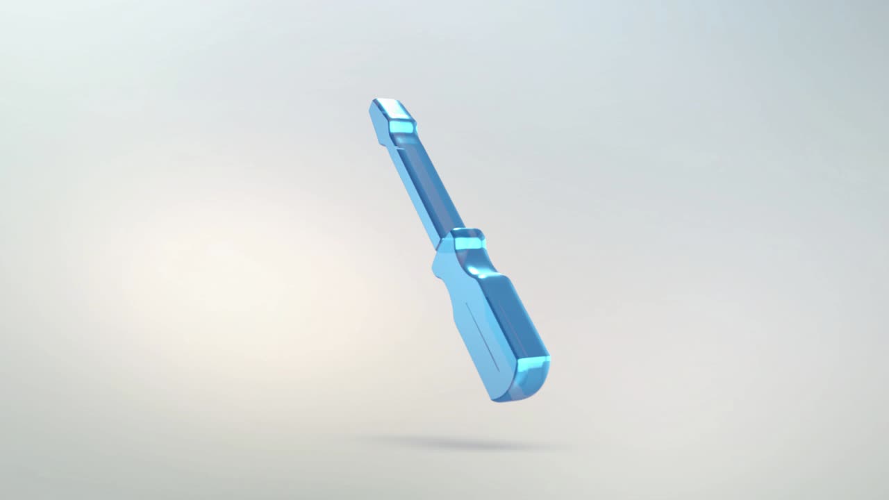 알파 채널과 함께 스크류 드라이버 아이콘의 애니메이션. 고립된 손 도구 스크류드라이버