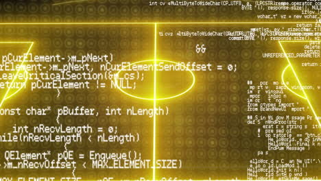 animation of yellow neon football pitch and data processing