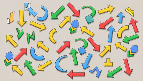 colorful abstract arrows and shapes pattern