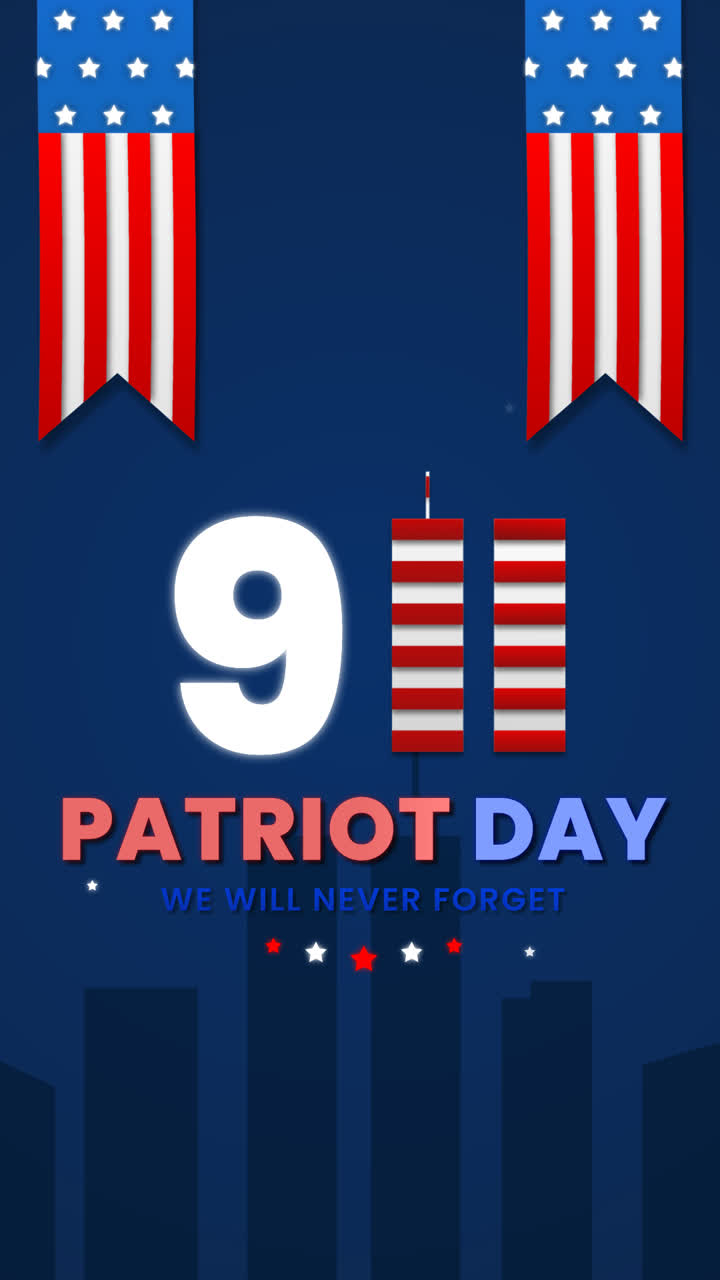 An animation of Paper style 9.11 patriot day background