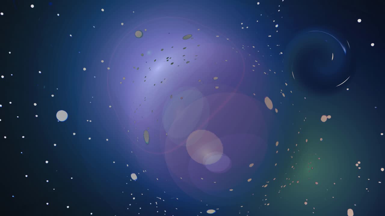Stars and particles traveling in light orbs abstract fantasy background